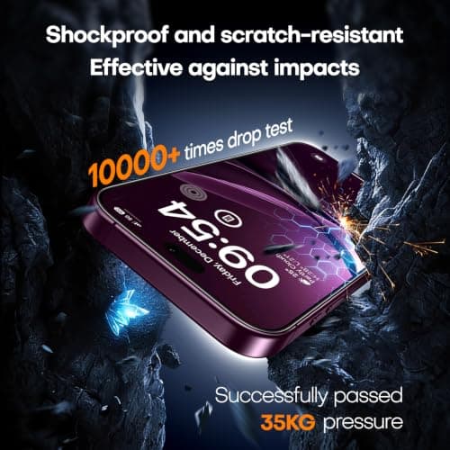 TAURI 2 Pack for iPhone 18 Pro Screen Protector, 1-Step Install Tempered Glass thumbnail 3