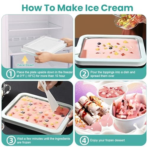 XTQINJIN Rolled Ice Cream Maker Stainless Steel Pan thumbnail 2
