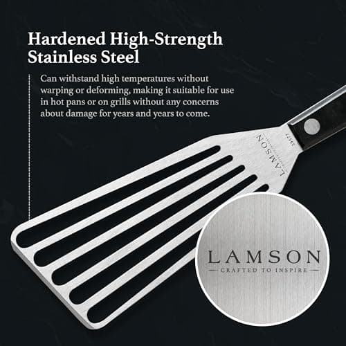 Lamson Stainless Steel Slotted Fish Turner (3x6-Inch, Walnut Handle) thumbnail 3