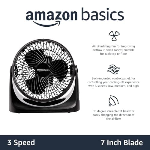 Amazon Basics Air Circulator Desk Fan, 11.1 Inch thumbnail 2