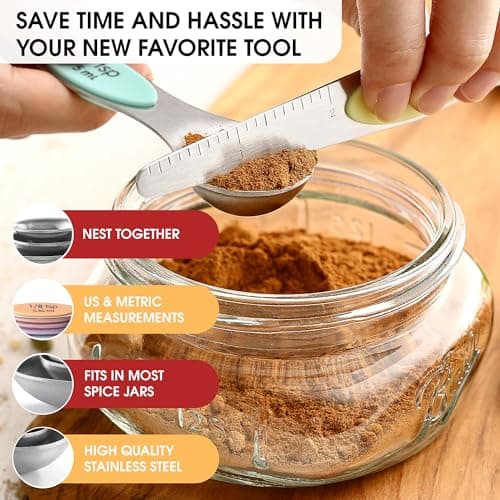 Spring Chef Magnetic Measuring Spoons Set of 8 with Leveler thumbnail 5