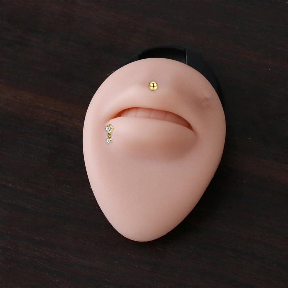 Niaspi 20G Stainless Steel Flat Back Stud Earrings 4 Pairs CZ Flower thumbnail 2