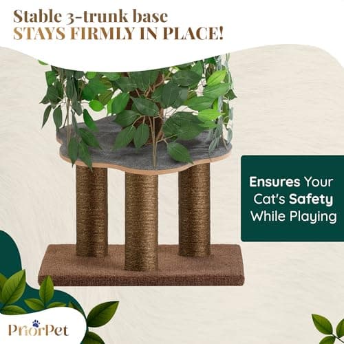 On2Pets Cat Tree with Leaves, 60-Inch thumbnail 3