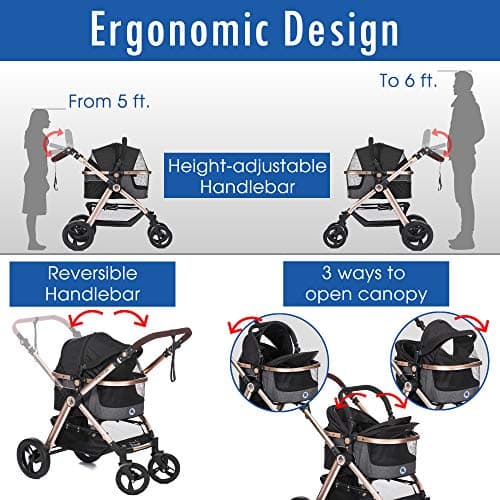 HPZ Pet Rover Prime 3-in-1 Luxury Dog Stroller thumbnail 5
