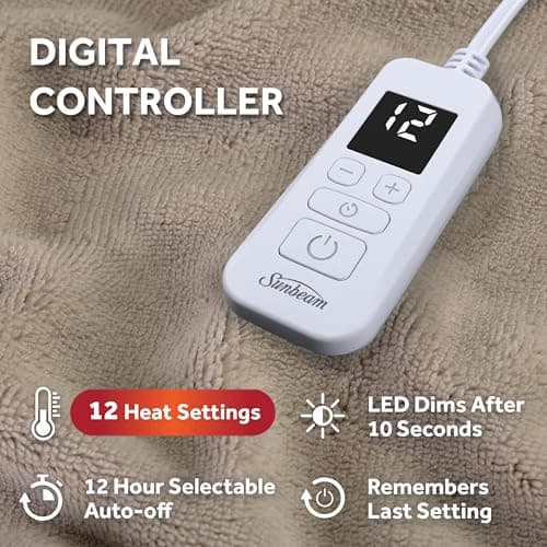 Sunbeam Heated Blanket Premium Soft Microplush thumbnail 3