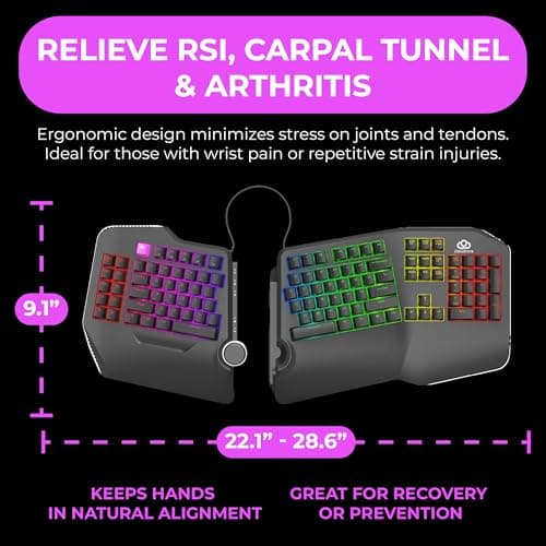 Cloud Nine C989M Ergonomic Mechanical Split Keyboard thumbnail 5
