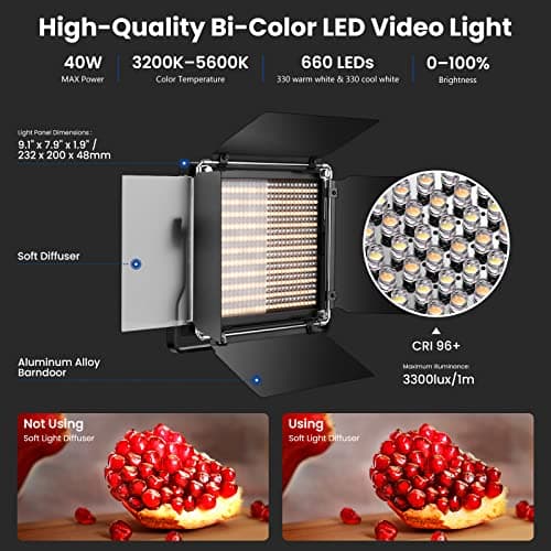 Neewer 660 LED Video Light Panel with LCD Screen thumbnail 2