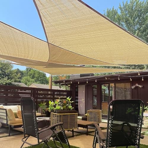 Shatex 90% UV Block Sun Shade Sail 12' x 12' Triangle - image 1