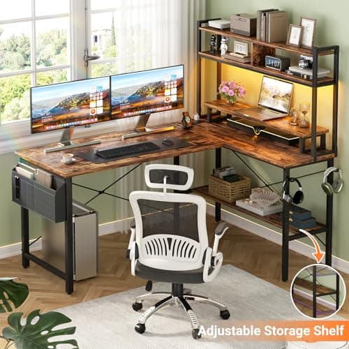 GreenForest L-Shaped Gaming Desk with Power Outlets (60.2 inch) thumbnail 5