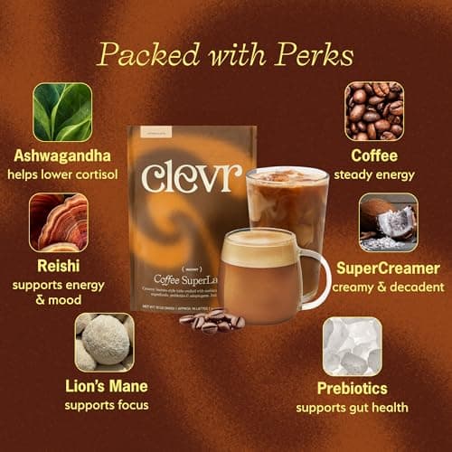 Clevr Blends Coffee SuperLatte with Mushrooms (14 Servings) thumbnail 3