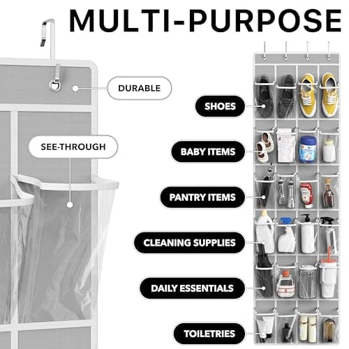 SimpleHouseware 24-Pocket Over-the-Door Shoe Organizer thumbnail 5