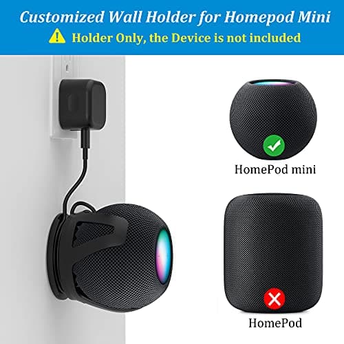 PlusAcc Wall Mount for HomePod mini, Holder with Cord Management, No Muffled Sound thumbnail 2