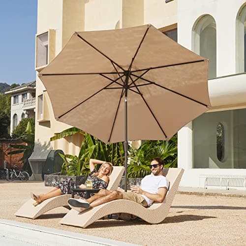 JEAREY 9FT Outdoor Patio Umbrella with Push Button Tilt and Crank, UV Protection Waterproof thumbnail 4
