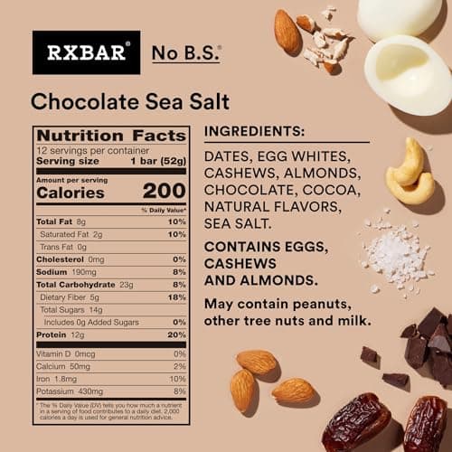 RXBAR Whole Food Protein Bar, Variety Pack (12-Pack) thumbnail 2