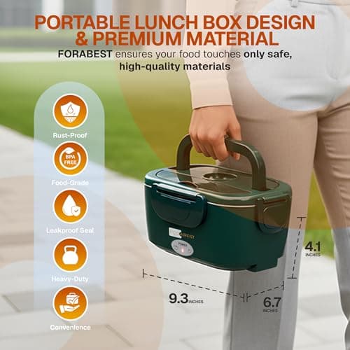 FORABEST 80W Heated Lunch Box (1.5L Stainless Steel) thumbnail 3