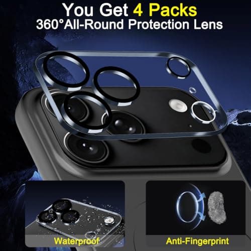 Ferilinso 4 Pack Camera Lens Protector for iPhone 18 Pro, Individual Tempered Glass Rings thumbnail 3