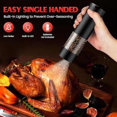 Flafster Kitchen Electric Salt and Pepper Grinder Set thumbnail 2