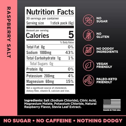 LMNT Zero Sugar Electrolytes - Raspberry Salt | Drink Mix | 30-Count thumbnail 2