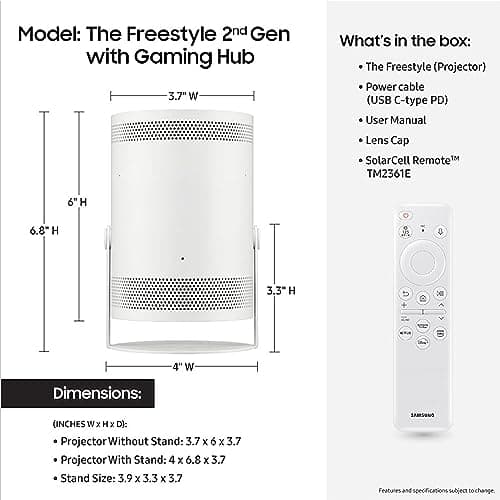 Samsung The Freestyle 2nd Gen Smart Portable Projector thumbnail 2