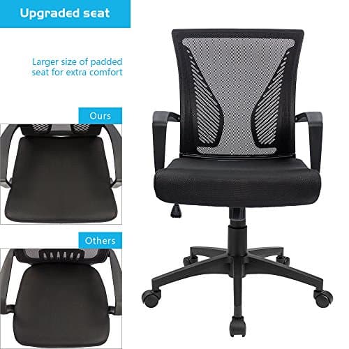 Furmax Office Chair Ergonomic Computer Desk Mesh Chair Mid Back Swivel Lumbar Support with Armrest (1 thumbnail 4