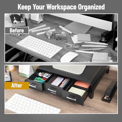 Mind Reader Monitor Stand, 3 Storage Drawers thumbnail 5