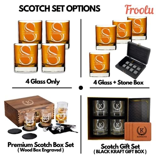 Froolu Personalized Whiskey Glasses Set of 4 thumbnail 4