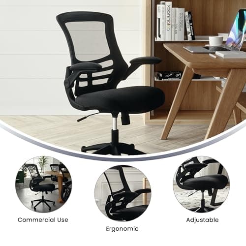 Flash Furniture Kelista Mid-Back Ergonomic Mesh Office Chair with Flip-Up Arms thumbnail 5