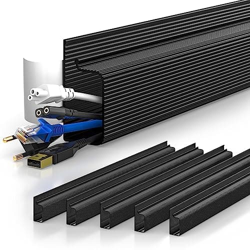 YECAYE 94.2-Inch J-Channel Cable Raceway, 6-Pack, Black - image 1