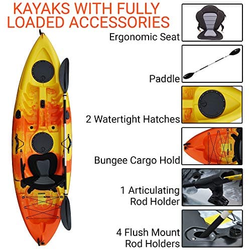 BKC FK184 9-Foot Single Sit-On-Top Fishing Kayak thumbnail 3