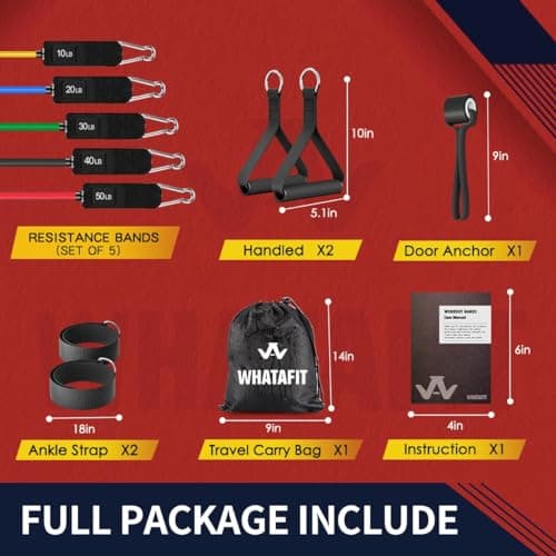 Whatafit Resistance Bands Set (17-Piece) thumbnail 4