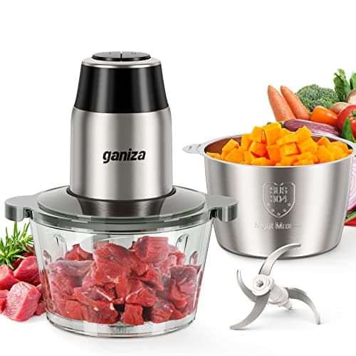 GANIZA Food Processors, Electric Food Chopper with Meat Grinder & Vegetable Chopper