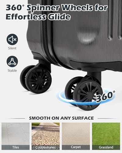 Coolife Luggage Expandable Suitcase PC+ABS Spinner 20-Inch thumbnail 5