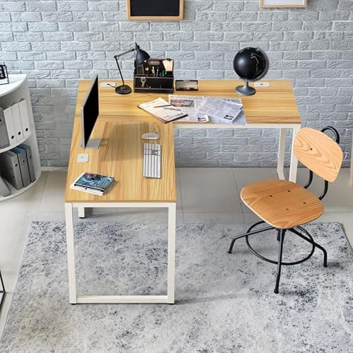 SHW 55x60 Inch L-Shaped Home Office Corner Desk thumbnail 2