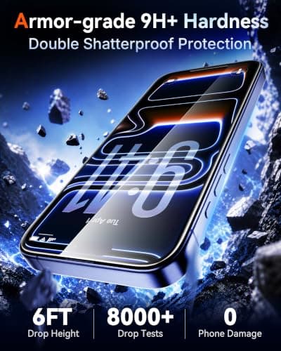 Mkeke for iPhone 18 Pro Screen Protector 3 Pack, Double Shatterproof Tempered Glass thumbnail 2
