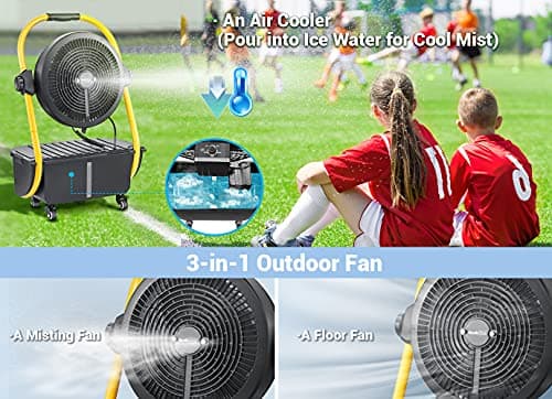 Geek Aire Rechargeable Outdoor Misting Fan with Hose Attachment thumbnail 3