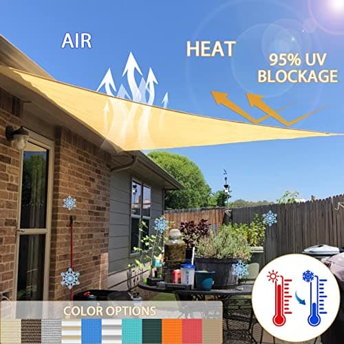 Windscreen4less Heavy Duty Sun Shade Sail 16' x 16' x 16' Triangle thumbnail 4