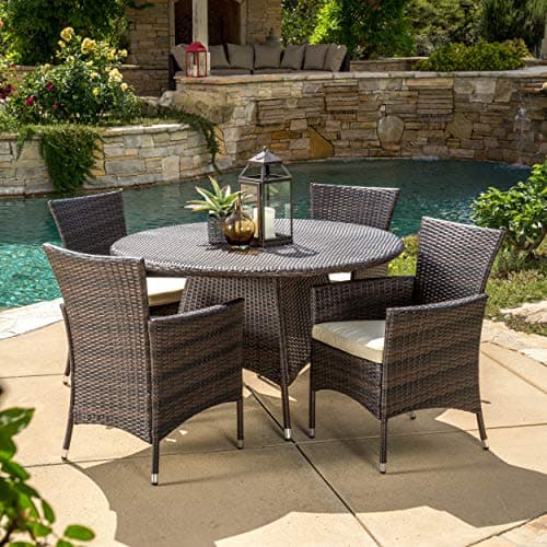 Christopher Knight Home Doris Outdoor Wicker Dining Set, 7-Piece thumbnail 3