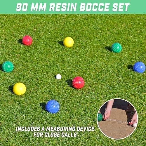 GoSports Backyard Bocce Sets with 8 Balls, Pallino, Case and Measuring Rope - Soft Foam thumbnail 2