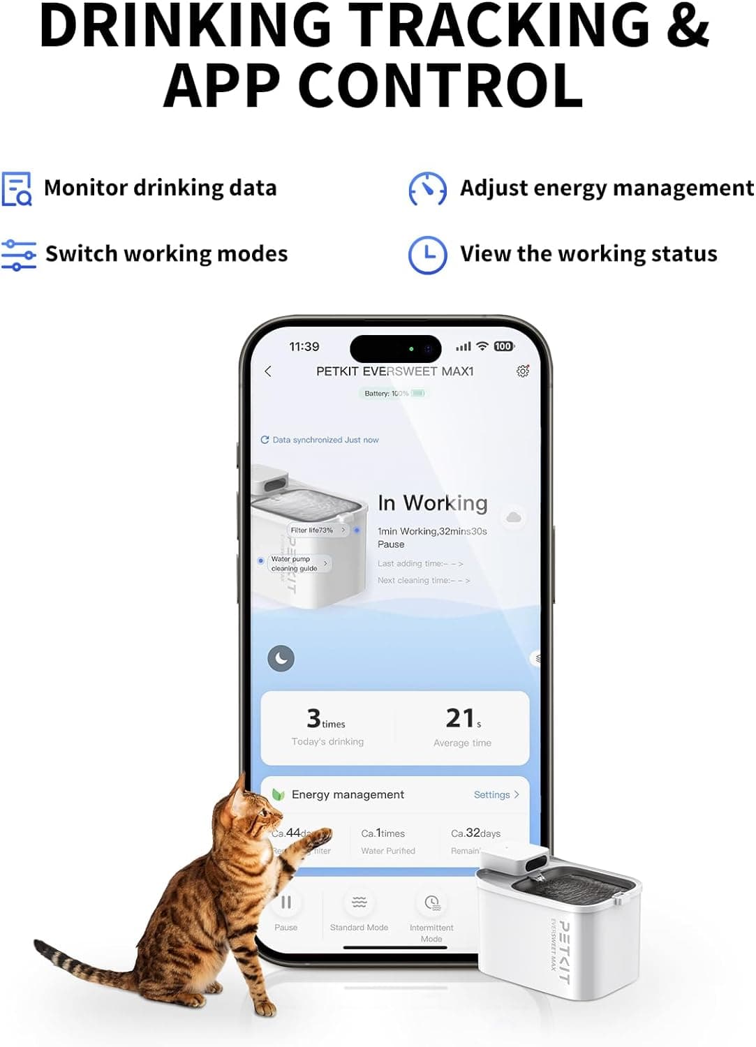 PETKIT EVERSWEET MAX Cordless Cat Water Fountain thumbnail 4