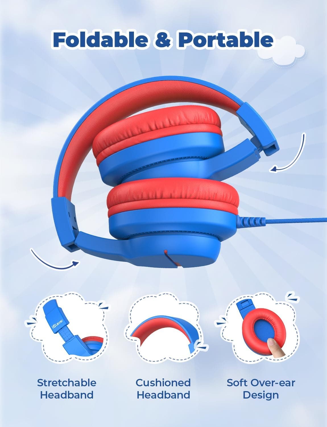 iClever HS19 Kids Headphones for School thumbnail 5