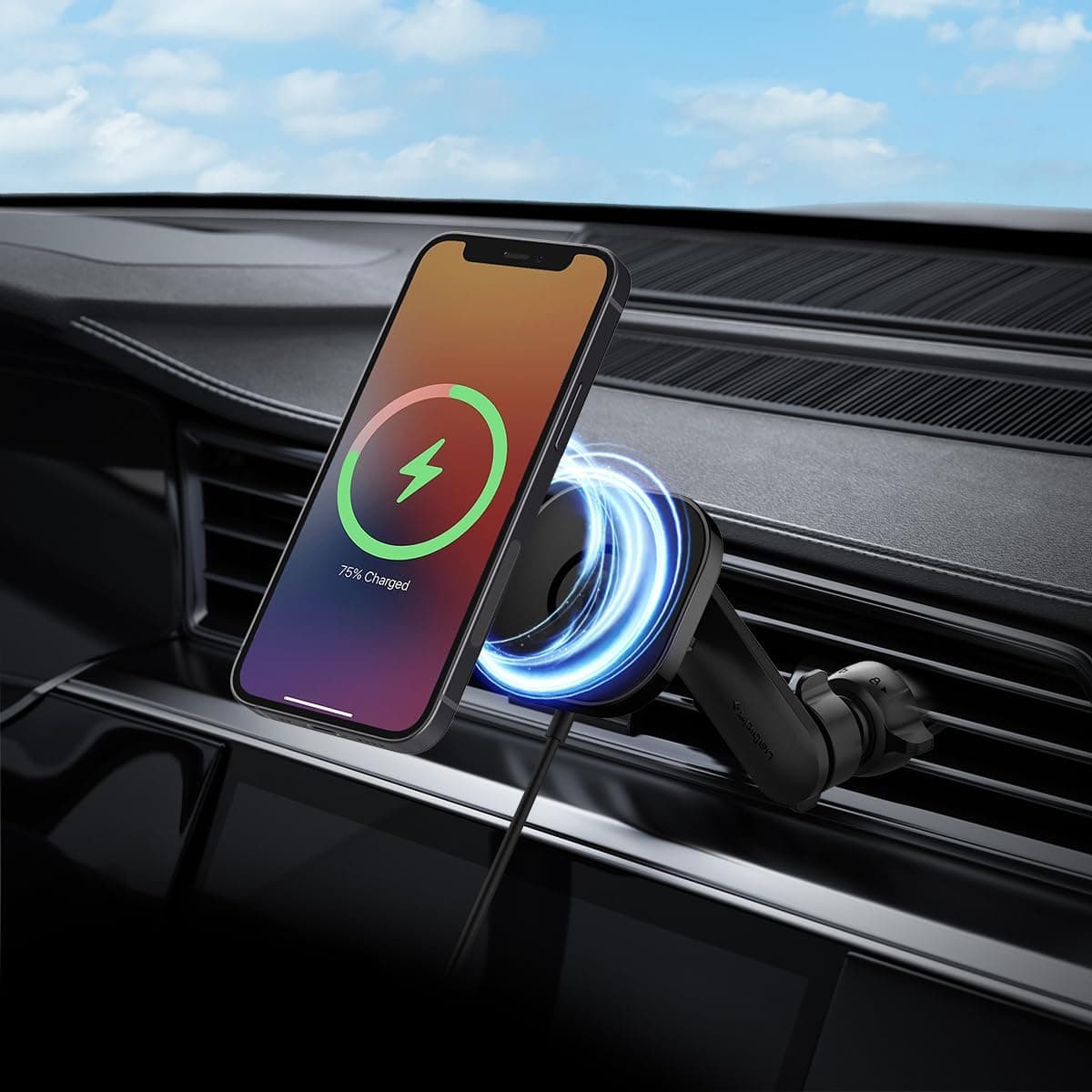 Spigen OneTap Pro MagFit Wireless Charger Air Vent Mount thumbnail 2