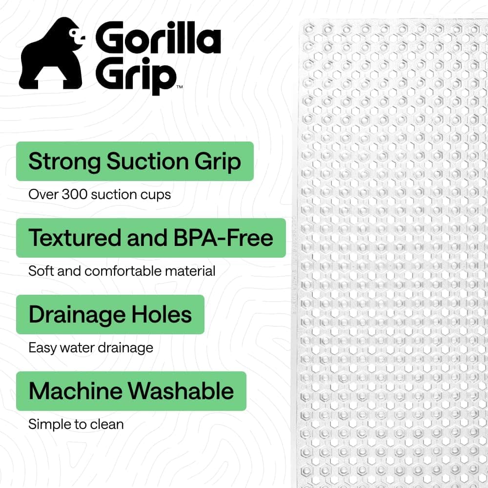 Gorilla Grip Patented Bath Tub Shower Mat 35x16 thumbnail 2