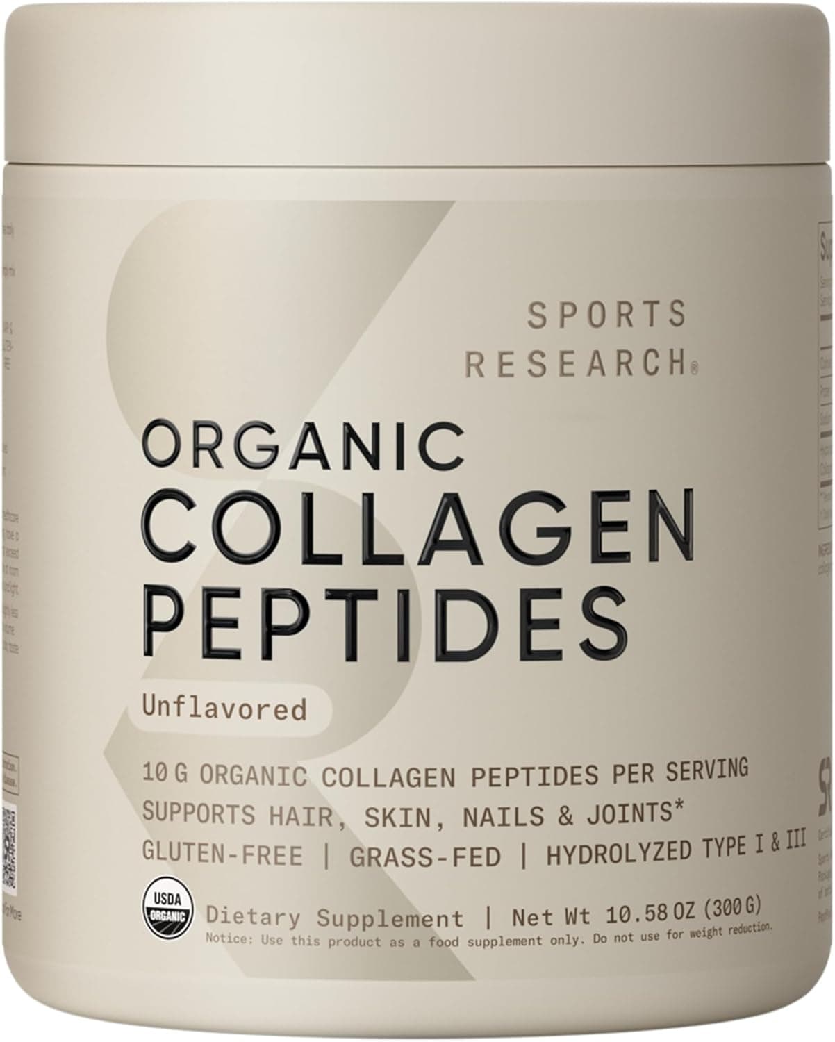 Sports Research Organic Collagen Peptides (30 Servings) - image 1