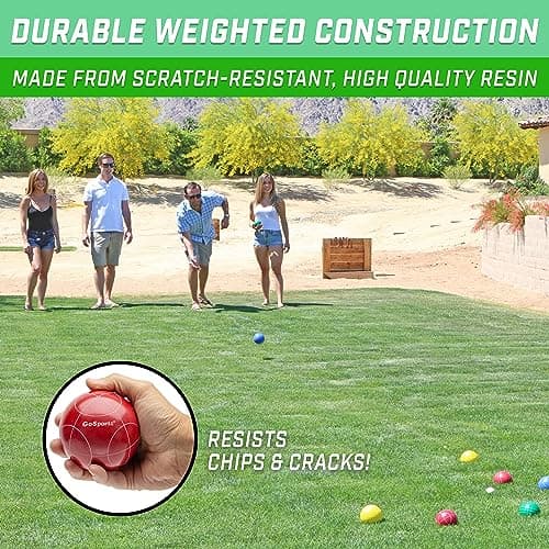 GoSports Backyard Bocce Sets with 8 Balls, Pallino, Case and Measuring Rope - Soft Foam thumbnail 3