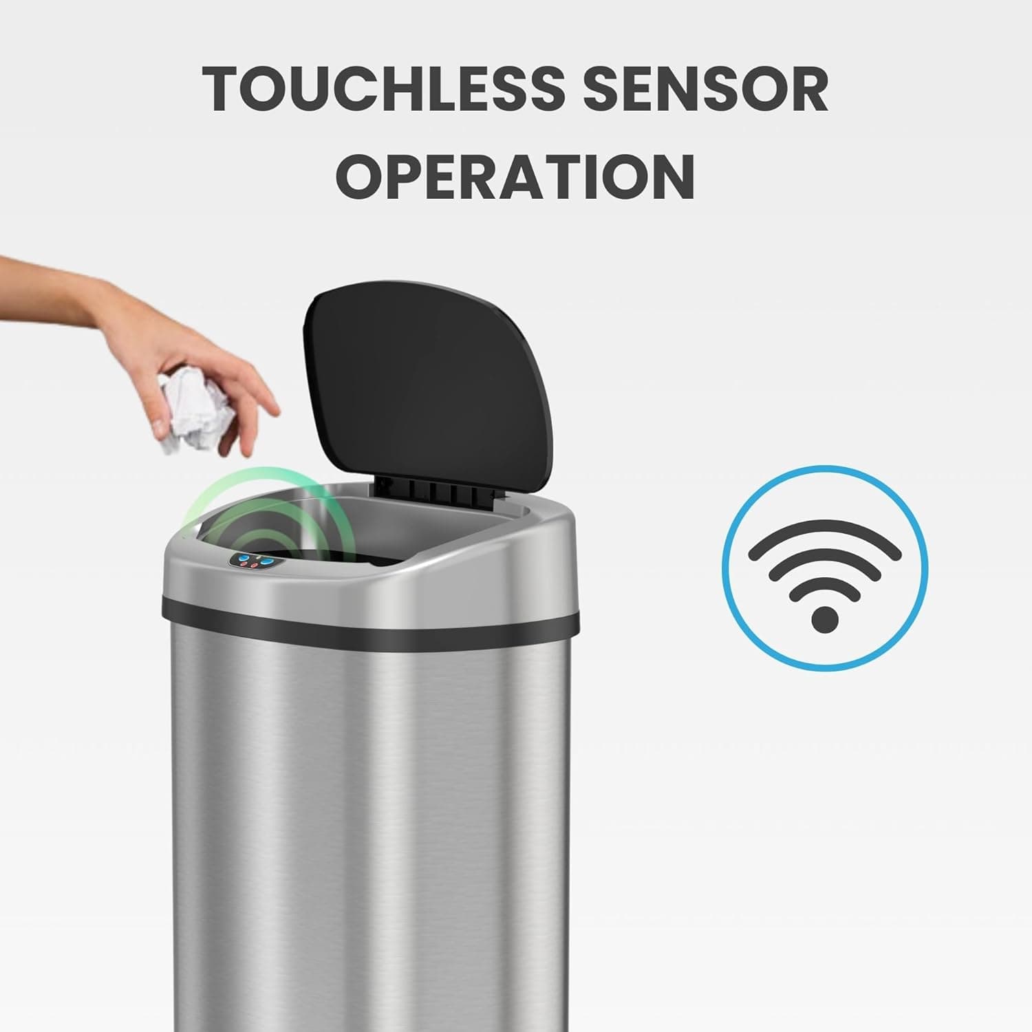 iTouchless 13 Gallon Sensor Trash Can with AbsorbX Odor Filter thumbnail 3