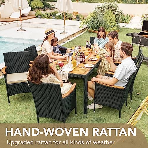 Devoko 9-Piece Patio Dining Set with Umbrella Hole thumbnail 5