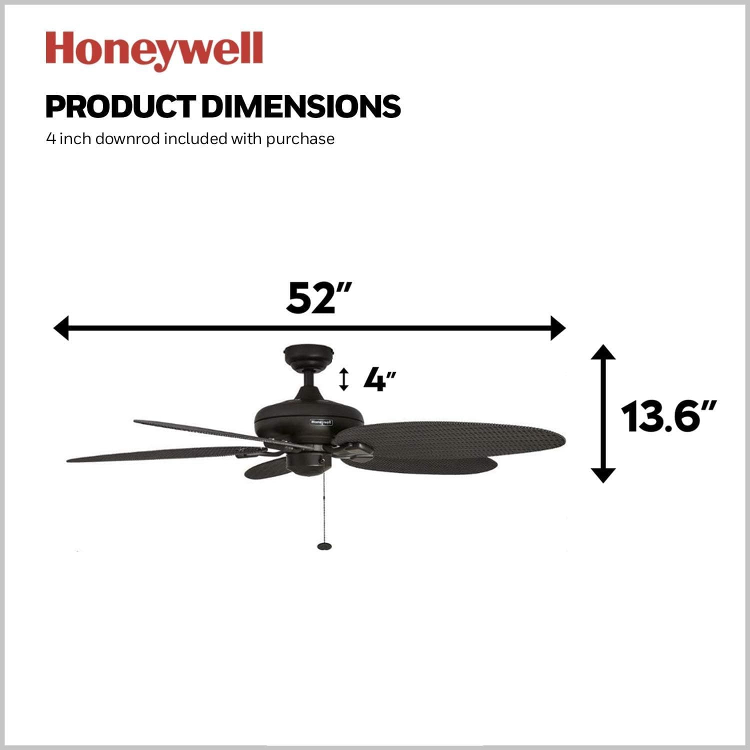 Honeywell Duvall 52-Inch Tropical Indoor/Outdoor Ceiling Fan thumbnail 5