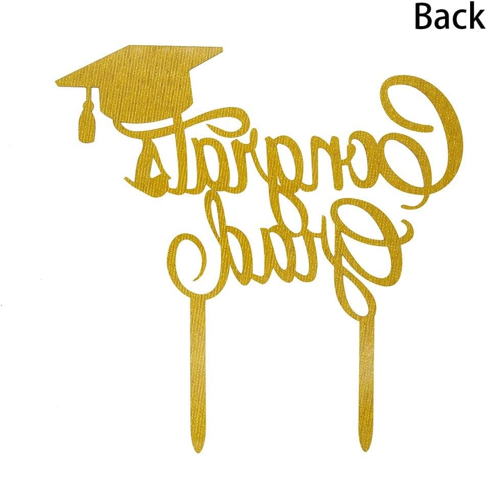 Congrats Grad Cake Topper 2026 (Gold and Black) thumbnail 4