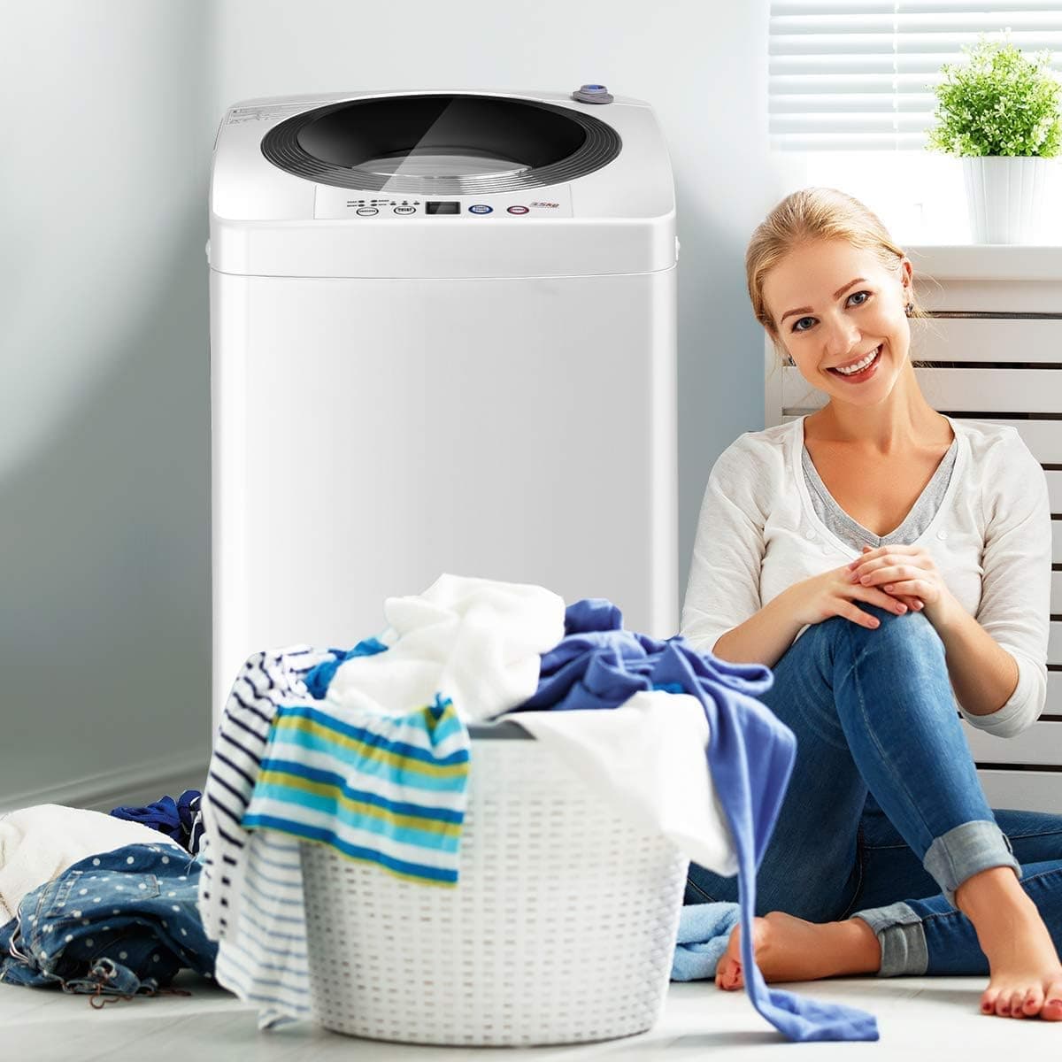 Giantex Full Automatic Portable Washer and Dryer Combo 8 LBS thumbnail 2
