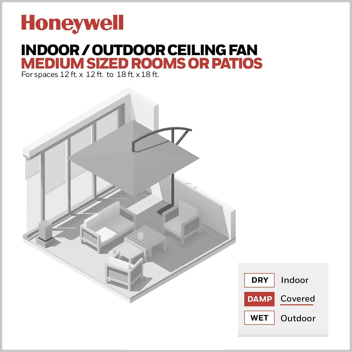 Honeywell Belmar 52-Inch Outdoor Ceiling Fan thumbnail 4